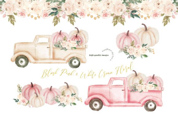 Blush Pink Autumn Pumpkin Truck Clipart: A Versatile Design Asset for Creative Projects