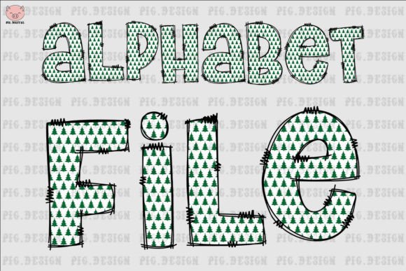 Christmas Doodle Tree Pine Alphabet Png: A Versatile Resource for Creative Projects