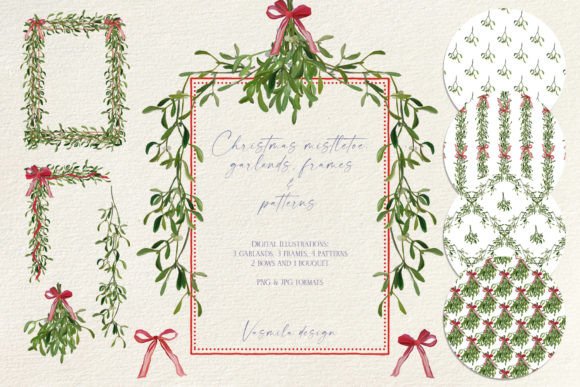 Christmas Mistletoe Borders and Frames