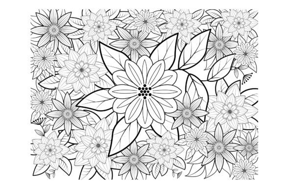 Floral Coloring Page Book for Adults