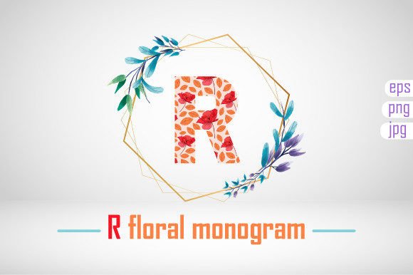 R Letter Floral Monogram Sublimation: A Versatile Design for Creative Projects
