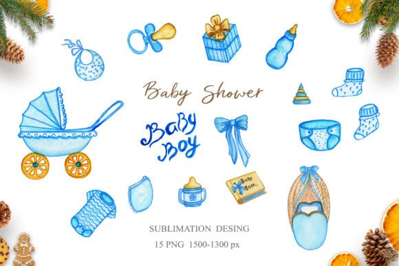 Watercolor Clipart Baby Boy Graphic Print: A Versatile Design for Modern Creators