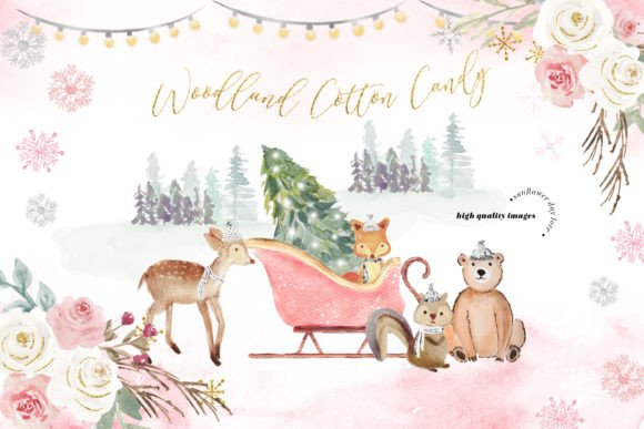 Woodland Cotton Candy Animals Clipart – A Versatile Resource for Creative Projects